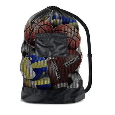 Large mesh sports bag with shoulder straps,